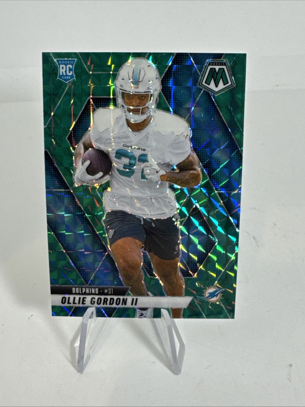2025 Mosaic Ollie Gordon II Green Mosaic Rookie RC #310 Dolphins