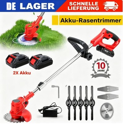 Cordless Grass Strimmer 21V Lithium-ion Trimmer Edger Tree Cutter mit 2 Battery