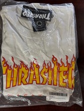 Thrasher Flame Skate Mag Tshirt - White - Mens Size M