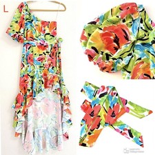 Show Me Your Mumu Standout Maxi Dress Large Tropical Floral Multicolor Orange