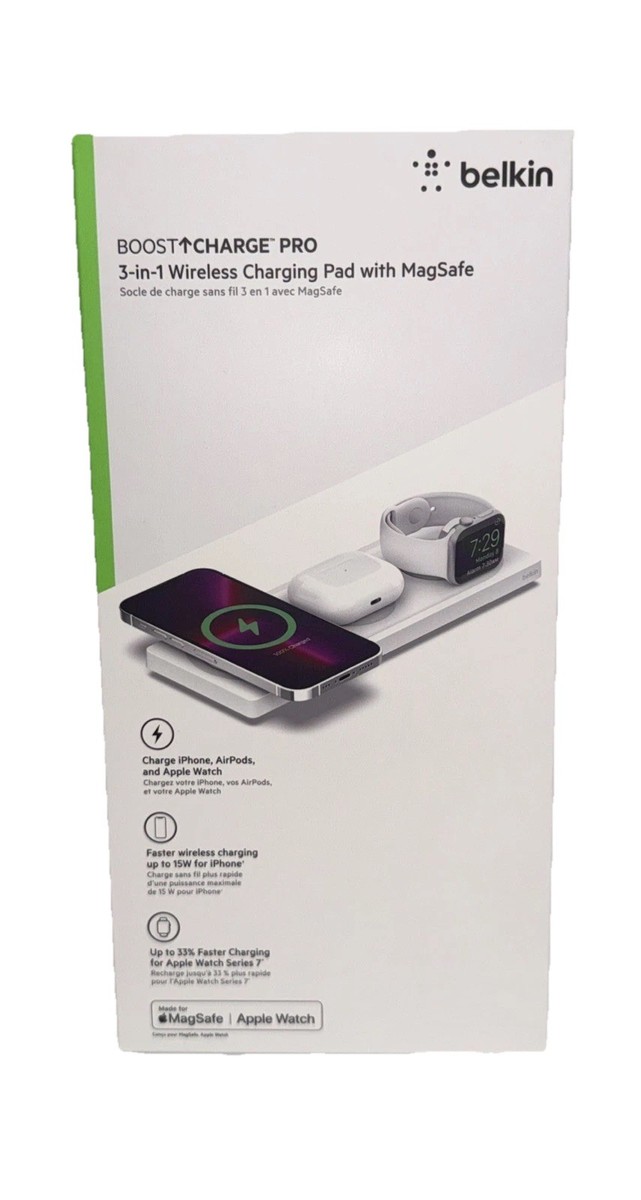 Belkin BOOST↑CHARGE PRO 3-in-1 Wireless Charging Pad with MagSafe