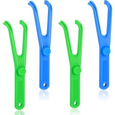 Chengu 4 Pieces Dental Floss Holder Reusable 4 Foot Pack of 1 , Blue, Green