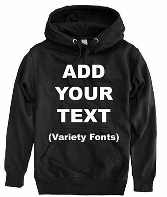 Custom Personalized Pullover Hoodie Sweatshirt-Your Own Text Different Colors