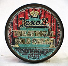Vintage Rexall Theatrical Cold Cream Tin Can