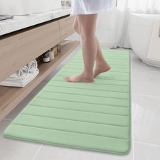 Buganda Memory Foam Bath Mat, 70" x 24", Ultra Soft and X Sage Green