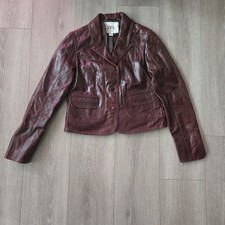 ZARA Ctopped FAUX LEATHER JACKET Size S Brown