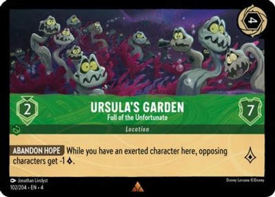 4x Ursula's Garden - Full of the Unfortunate - 102/204 - Rare NM-Mint Disney Lor