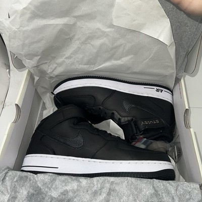 Size 8.5 - Stussy x Nike Air Force 1 Mid Black Snakeskin