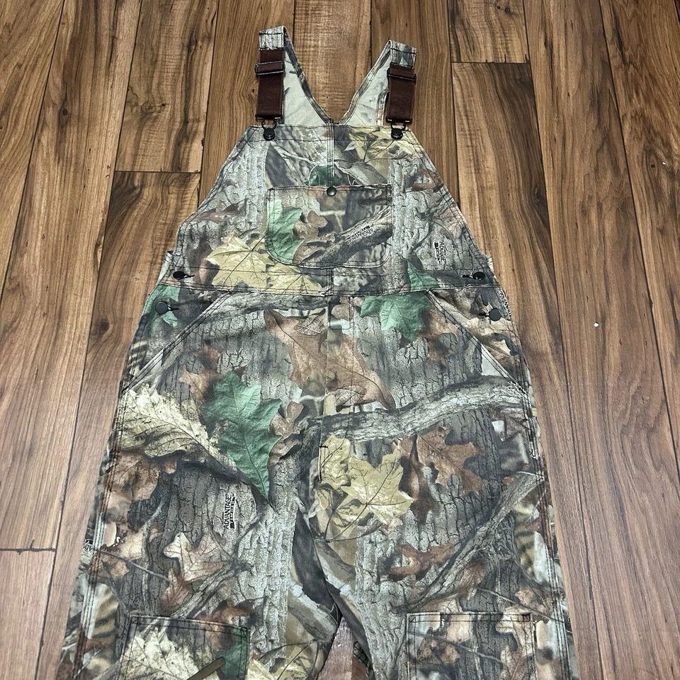 Vtg Redhead Overall Bibs Double Knee Camo USA Made Button Fly Mens Large - Image 2 of 4