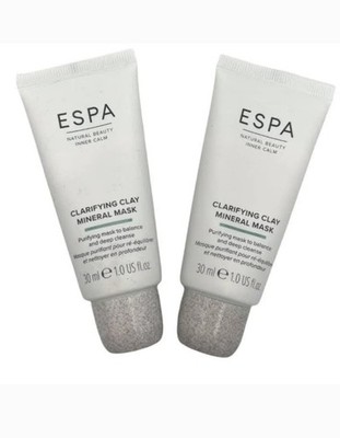 Espa Clarifying Clay Mineral Mask, Travel Size 30ml (1oz), Pack of 2, New Sealed