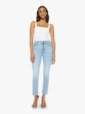 $238 NWT MOTHER PIXIE DAZZLER ANKLE FRAY  Jeans In Ivy League Cowboy Size 25