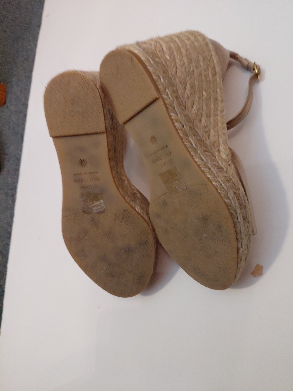 Stuart Weitzman Peep Toe Platform Wedge Espadrill… - image 10