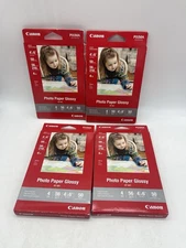 Canon Pixma Photo Paper Glossy 4" x 6" - 4 Packs of 50 Sheets (200 Total) GP601
