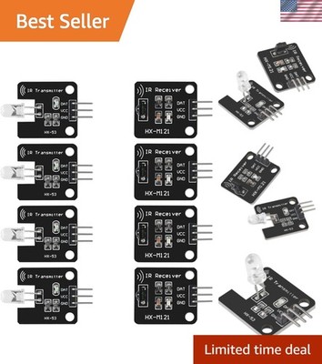 4Pcs Digital 38khz Ir Receiver Sensor Module + 4Pcs 38khz Ir Transmitter Sens...