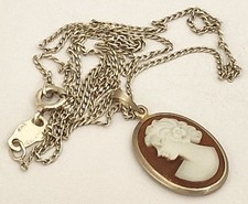 Anhänger Kamee Silber Italien Kette Z93