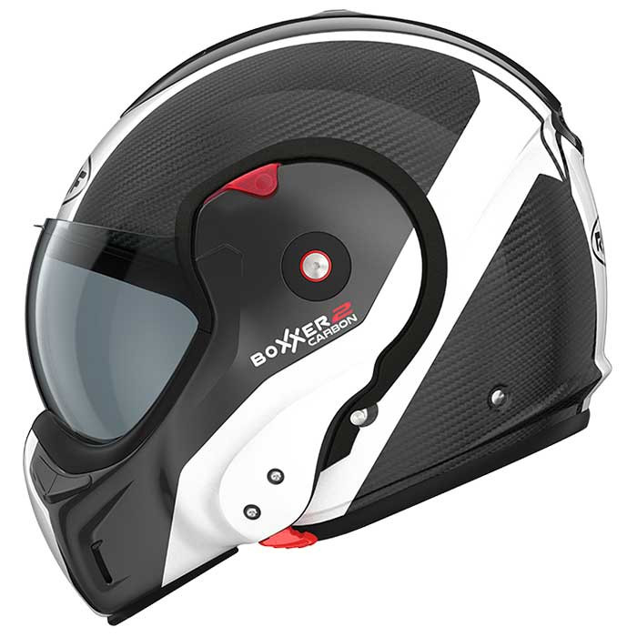 Roof Boxxer Carbon Wonder Pearl White Flip Up Front Motorcycle Bike Helmet