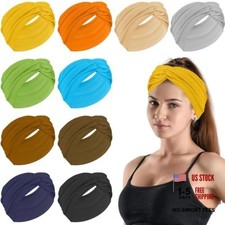 BLMHTWO 10PCS Extra Wide Headbands for Women, Turban Thick Head Bands 