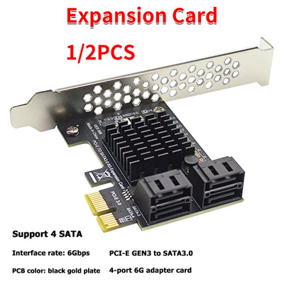1/2 Stück Festplatte SSD Adapter Card 4 Port SATA III Pcie Erweiterungskarten