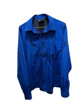 Chemise de randonnée homme manches longues bleu motif grille Mammot taille M