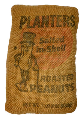 Planters Mr Peanut Burlap Pillow Salted-In Shell Roasted Peanuts 1lb 8 oz