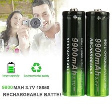 3.7V 9900mAh Rechargeable Button top Li-ion Batteries 4slot USB Charger lot