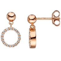 "Jobo \"46463\" OhrhäNger 925 Sterling Silber Rotgold Vergoldet Mit Zirkonia Ohrri"