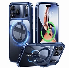 CASEKOO Official for iPhone 17 Pro Max Case with 360 Spin Magnetic Stand Blue