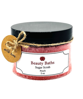 Mini Peach Sugar Scrub Exfoliating Body Scrub Moisturizing Handmade Gift for Her
