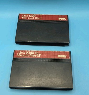 Alex Kidd in Miracle World & The Lost Star Sega Master System Cartridge Lot Of 2