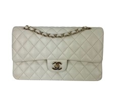Chanel Caviar Quilted Medium Double Flap White Shoulder Bag EBAY LIVE