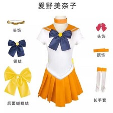 Anime Sailor Moon Cosplay Costume Woman's Bow Dress Full Outfit Uniform