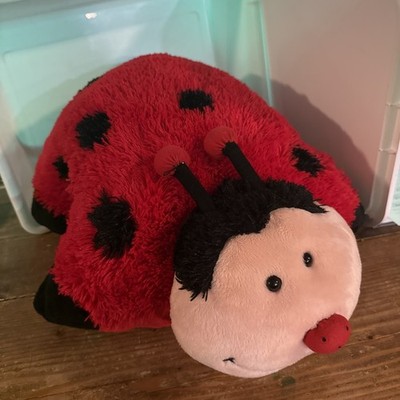 RARE Pillow Pet Ms Ladybug  09 Red Black Soft Stuffed Plush Original 18'' Retired