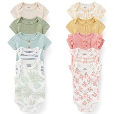 Unisex 5pieces Newborn Bodysuits Cotton Baby Girl Clothes Set Summer Print Baby