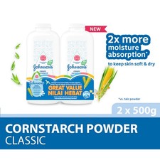Johnson  s Baby Powder Classic Cornstarch 500g  2 Bottles  FREE  FAST SHIPPING