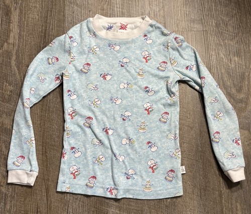 KAREN NEUBURGER Girls S Size 8 Blue SNOWMAN Soft Fitted 2 PIECE Pajama Pant Set - Picture 3 of 8