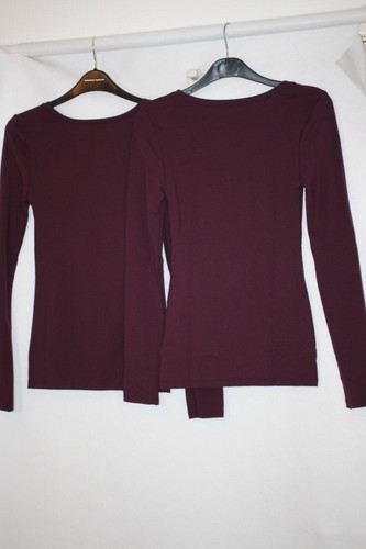 3 X BNWT SIZE XS IRIS & LILLY WINE SOFT FEEL STRETCHY LONG SLEEVE TOPS 8150 - Picture 3 of 3