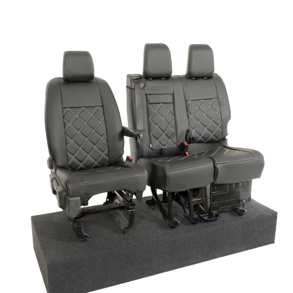 VAUXHALL VIVARO SEAT COVERS FRONT LEATHERETTE TAILORED (ALL YEARS ALL
