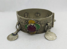 Vintage Tuareg Bracelet Decorated Enamel  Stone ,Ethnic Bracelet,Tribal Berber