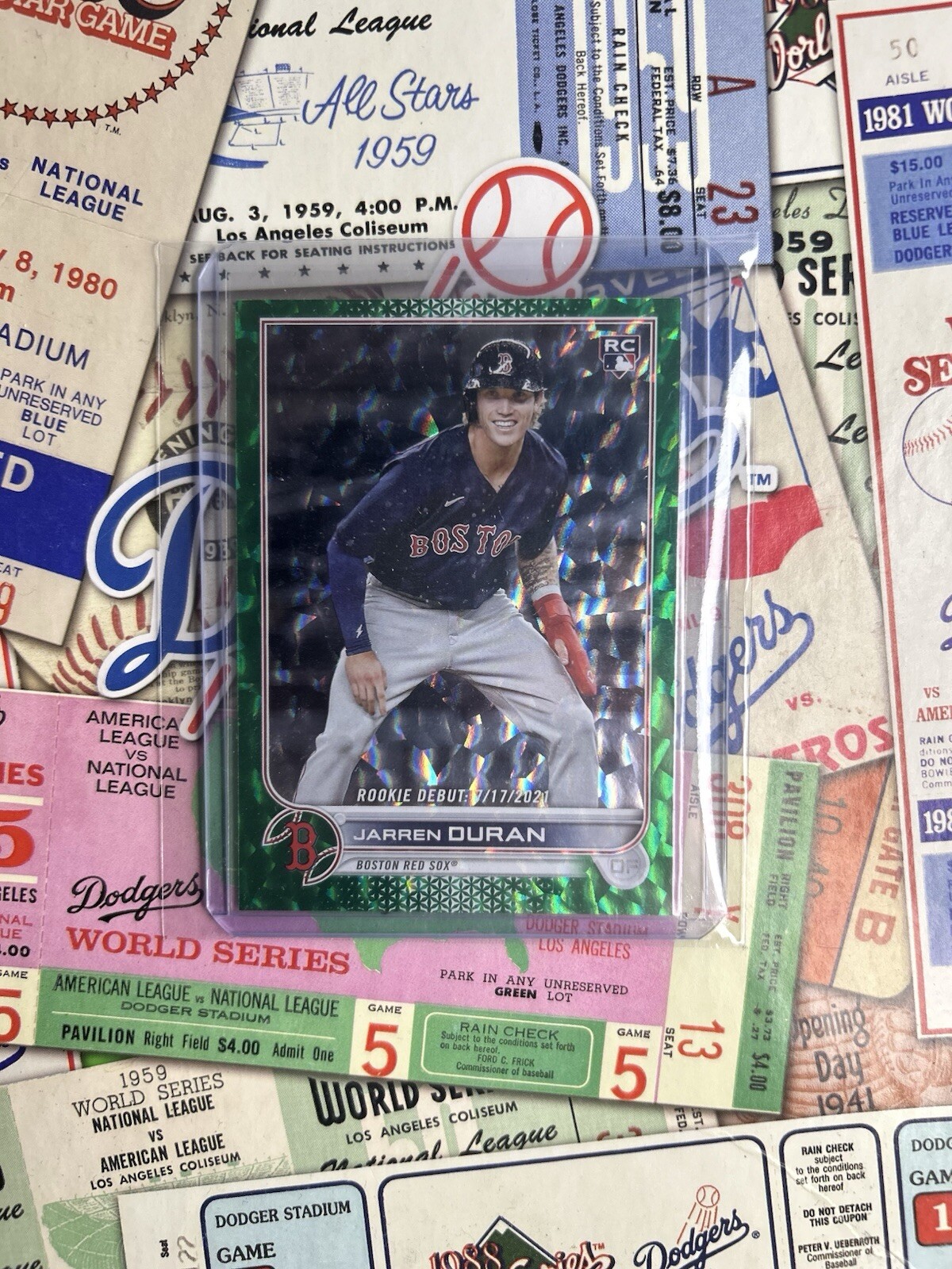 2022 Topps Update Series - Rookie Debut Green Foil #US118 Jarren Duran /499 (RC)