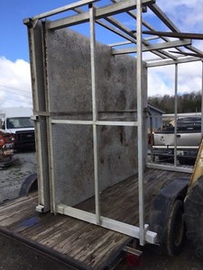 10' X 12'  ALUMINUM PLATE BOAT DOCK, PATIO DECK WITH RAILS GOV. ISSUE WELL BUILT