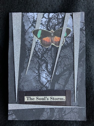 The Soul's Storm ACEO Original Mixed Media Collage Outsider Artist