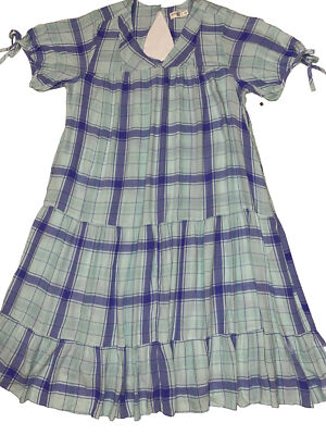 New Women's Size 1X( 16-18W) Green SS Yoke Tiered Square Dress BY Terra & Sky