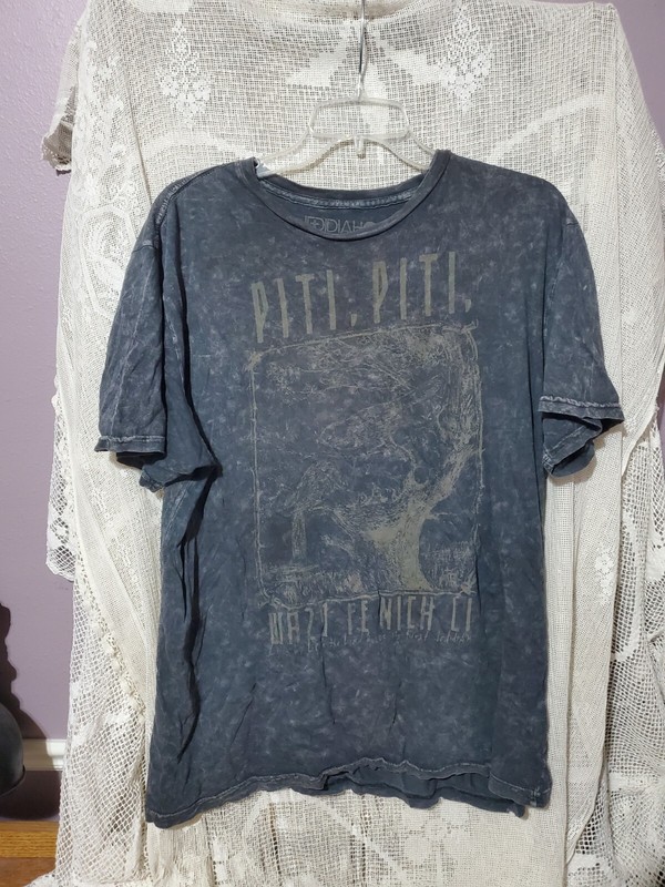 Jedidiah Dark Gray Raven Piti Piti T-shirt Size L
