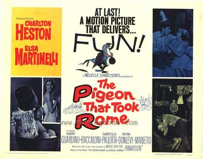 THE PIGEON THAT TOOK ROME Movie POSTER 27x40 Charlton Heston Elsa Martinelli