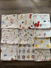 6 Layers cotton gauze baby toddler kid washcloth towel 25x50cm 9x19  x6pc set