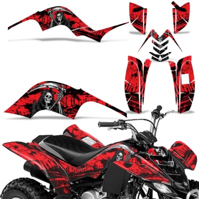 Graphics kit Sticker Decal Wrap for Yamaha Raptor 80 02-08 REAPER V2 RED