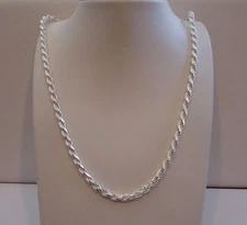 925 STERLING SILVER DESIGNER ROPE CHAIN /18 INCH LONG/ 4.5MM THICK /ITALIAN MADE