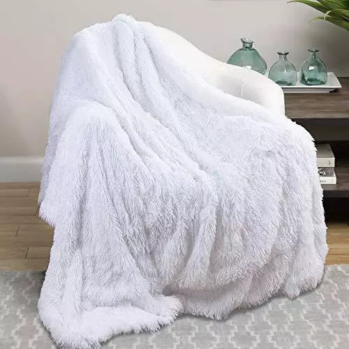 Homore Soft Fluffy Blanket Fuzzy Sherpa Plush Cozy Faux Fur Throw