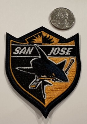 San Jose Sharks Embroidered Iron On Patch 3'' x  2.5  Beautiful!!