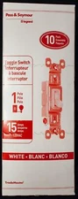 10-Pack White Pass & Seymour 660-WECP Single Pole Switch 15amp 120V New in Box